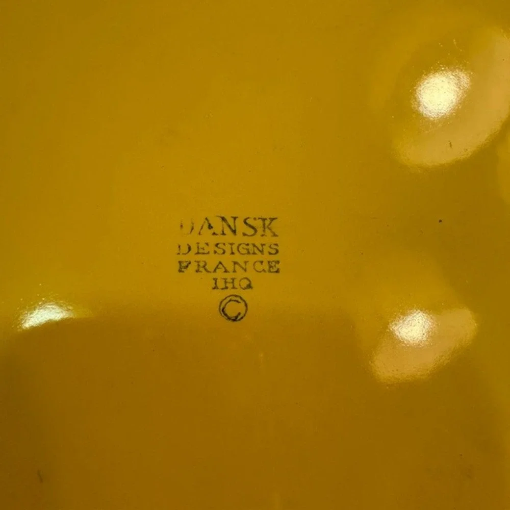 Vintage Dansk Kobenstyle Yellow Enamel Baking Pan France IHQ MCM 12.5x9.5 Decor